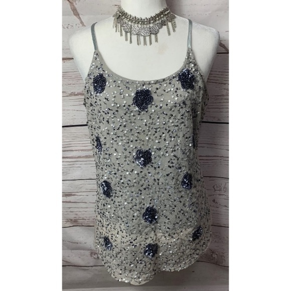 Mix It Floral Sequin Tank Top - Picture 1 of 6